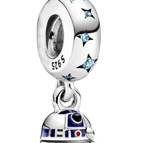 Sterling Silver Star Wars R2-D2 Dangle Charm - Picture 7 of 8